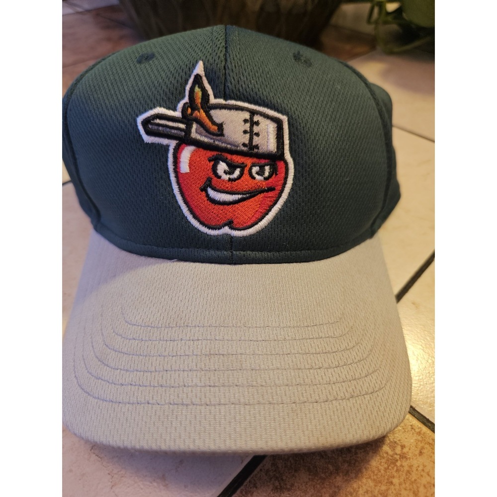 Fort Wayne Tincaps Hat Baseball Cap Green Red Apple Logo Adjustable Strap MiLB